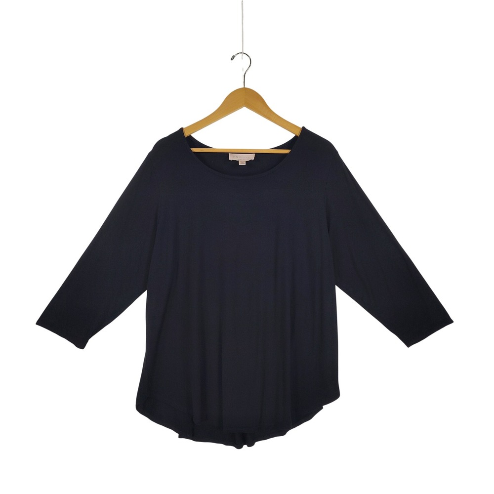 Philosophy Woman Black 3/4 Sleeve Scoop Neck Knit Top Plus Size 2X